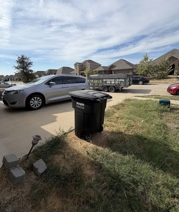 Curbside junk pickup after removal in Forney