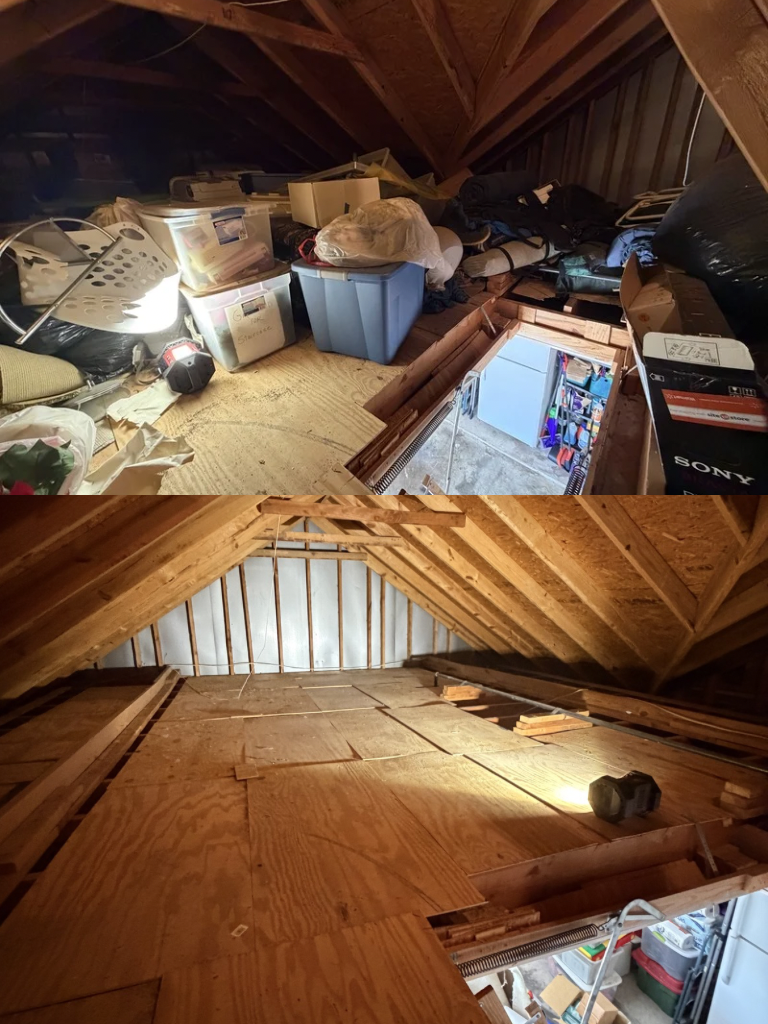 Real attic cleanout completed by the Kick It crew