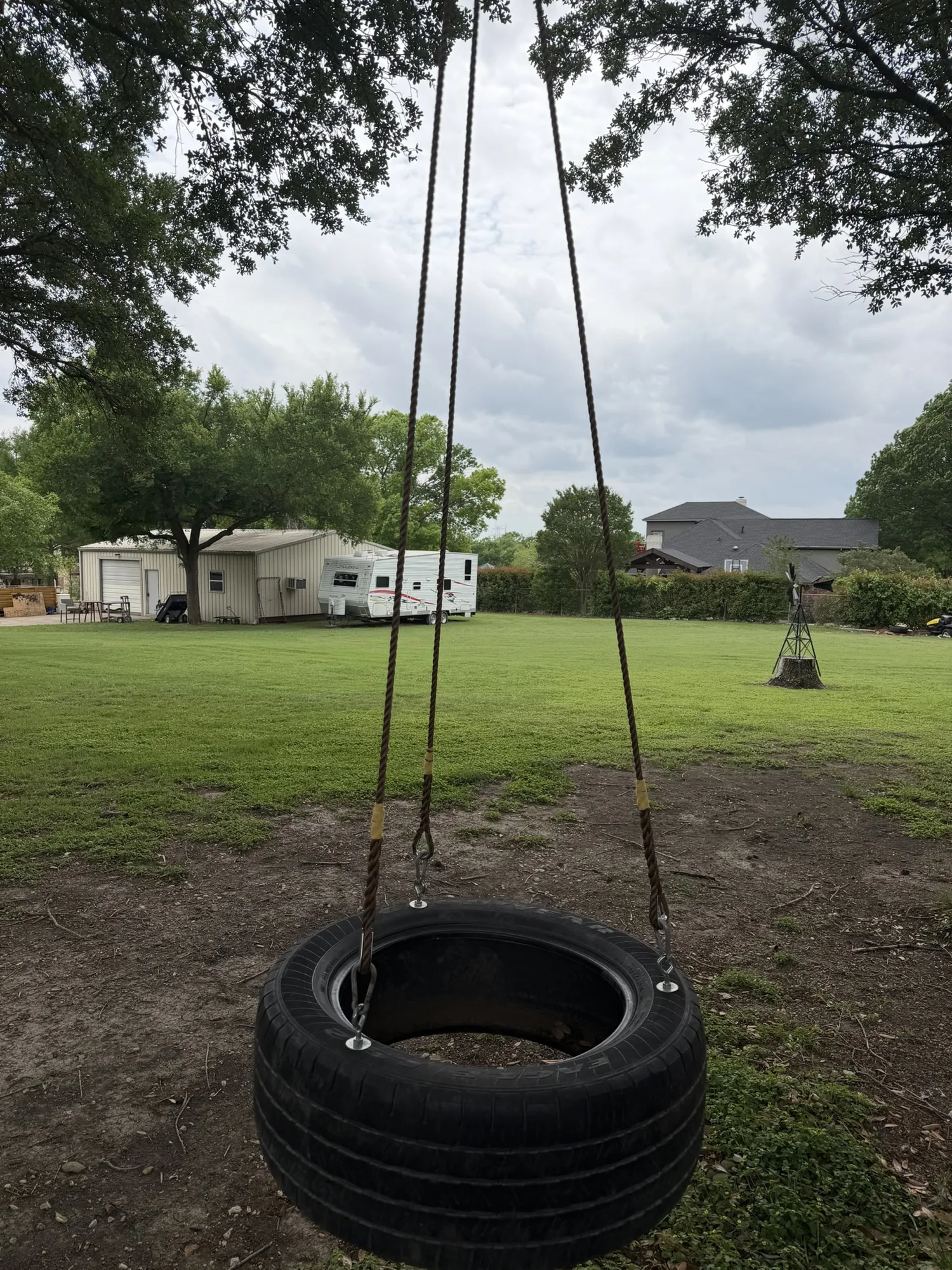 Open backyard after above ground pool removal