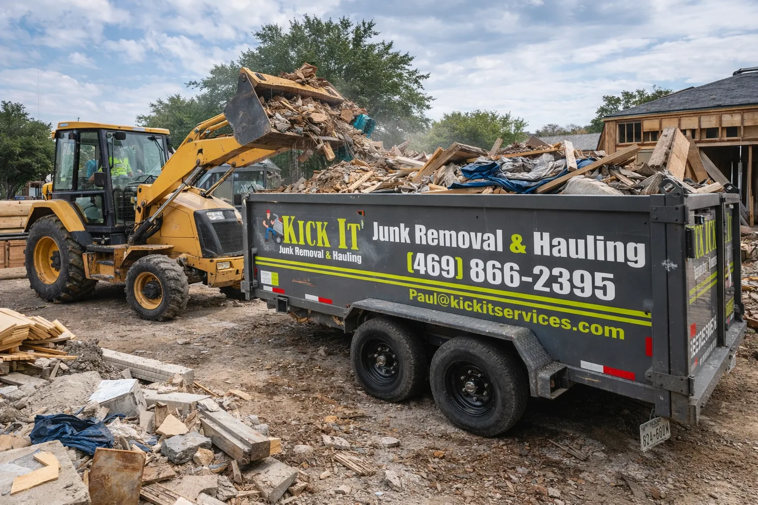 Construction Debris Removal service by Kick It