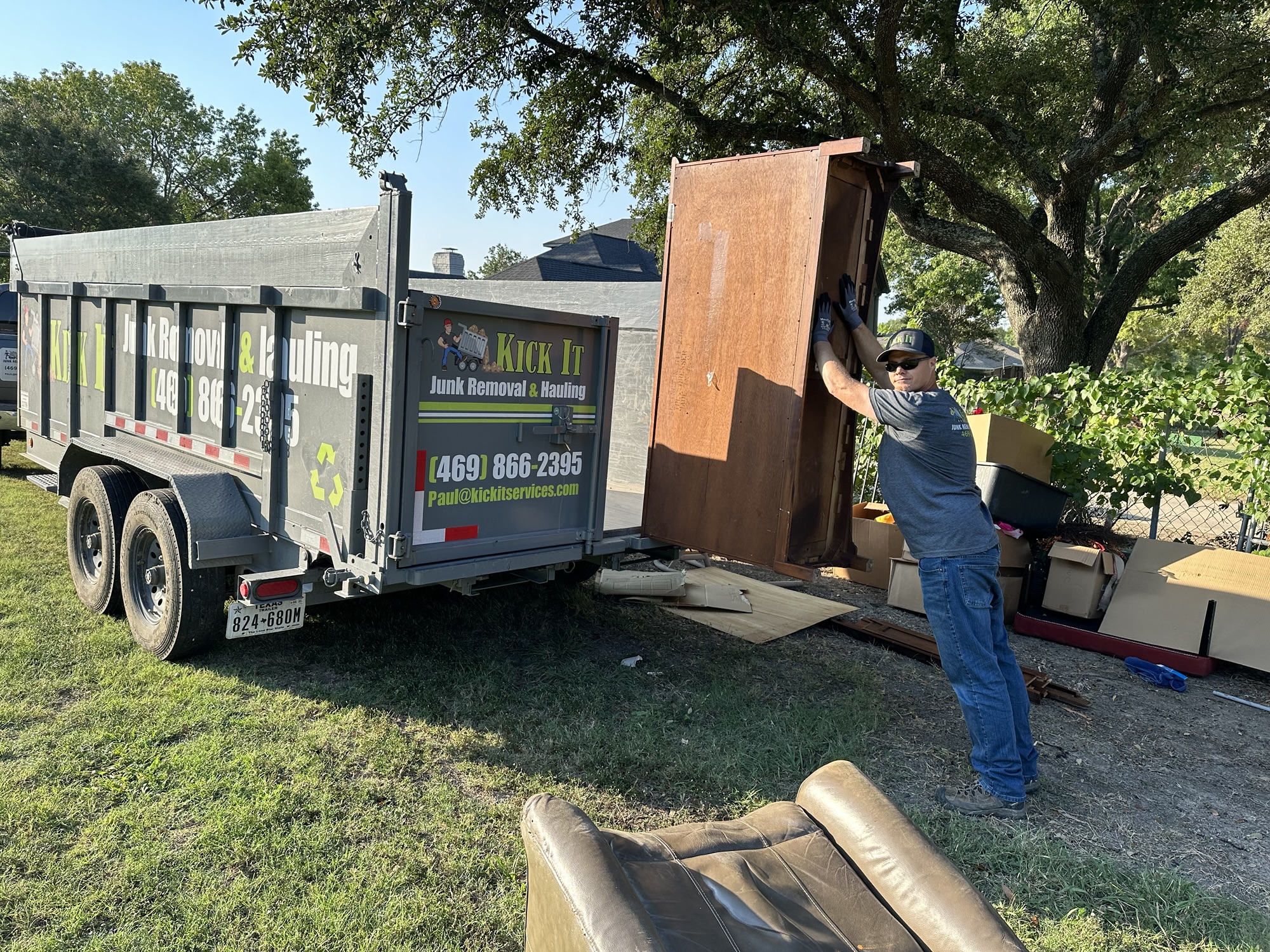 Estate cleanout belongings organized for sorting and removal