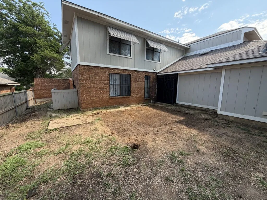 Open Dallas backyard after the pergola was removed and cleaned up