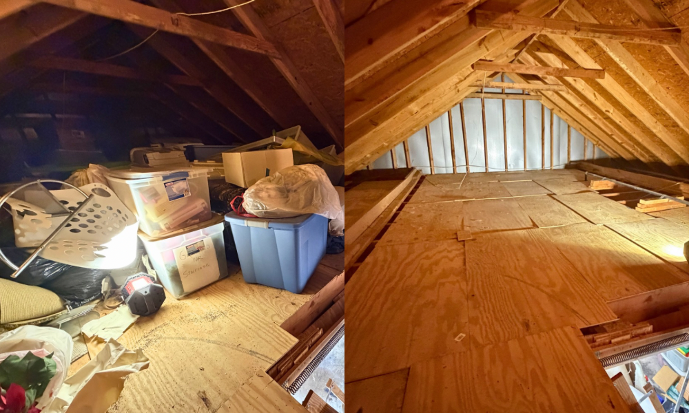 Attic cleanout during a complete property cleanout