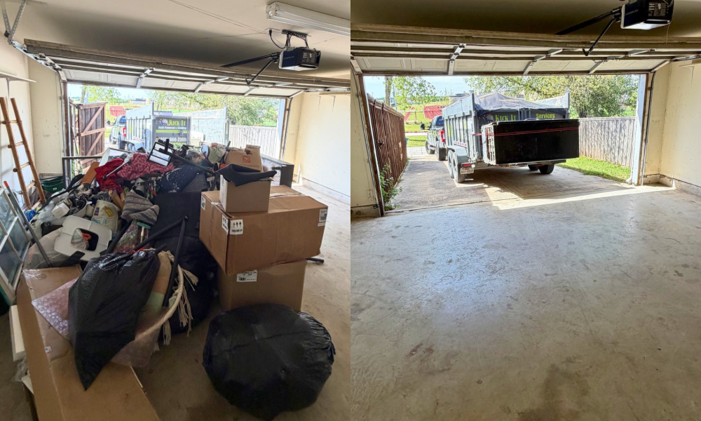 Garage cleanout during a complete property cleanout