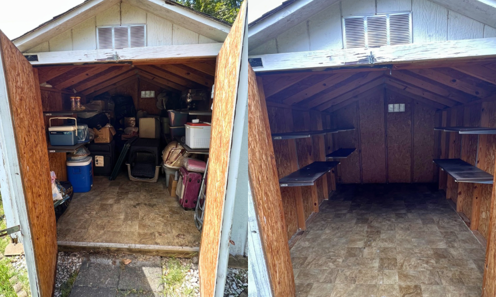 Shed cleanout during a complete property cleanout