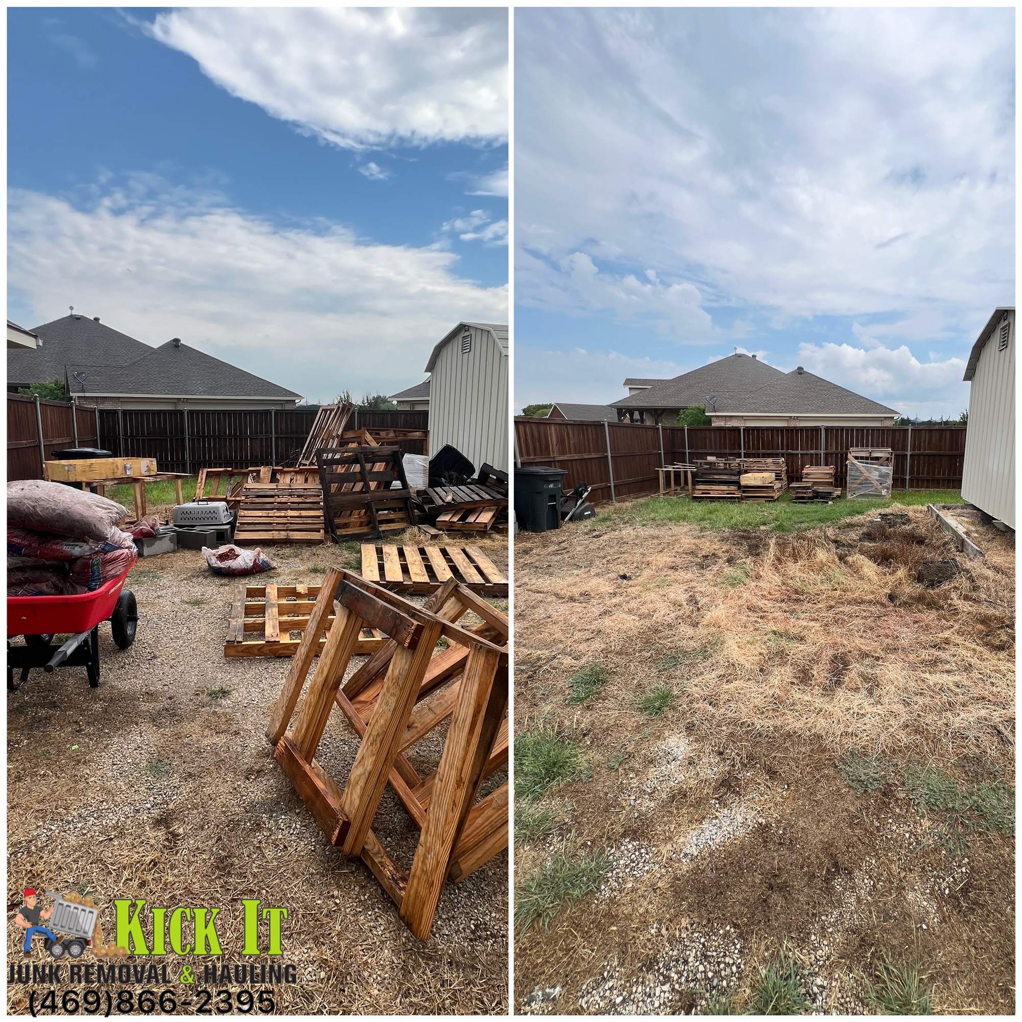 Yard and outdoor debris cleanup during a property cleanout