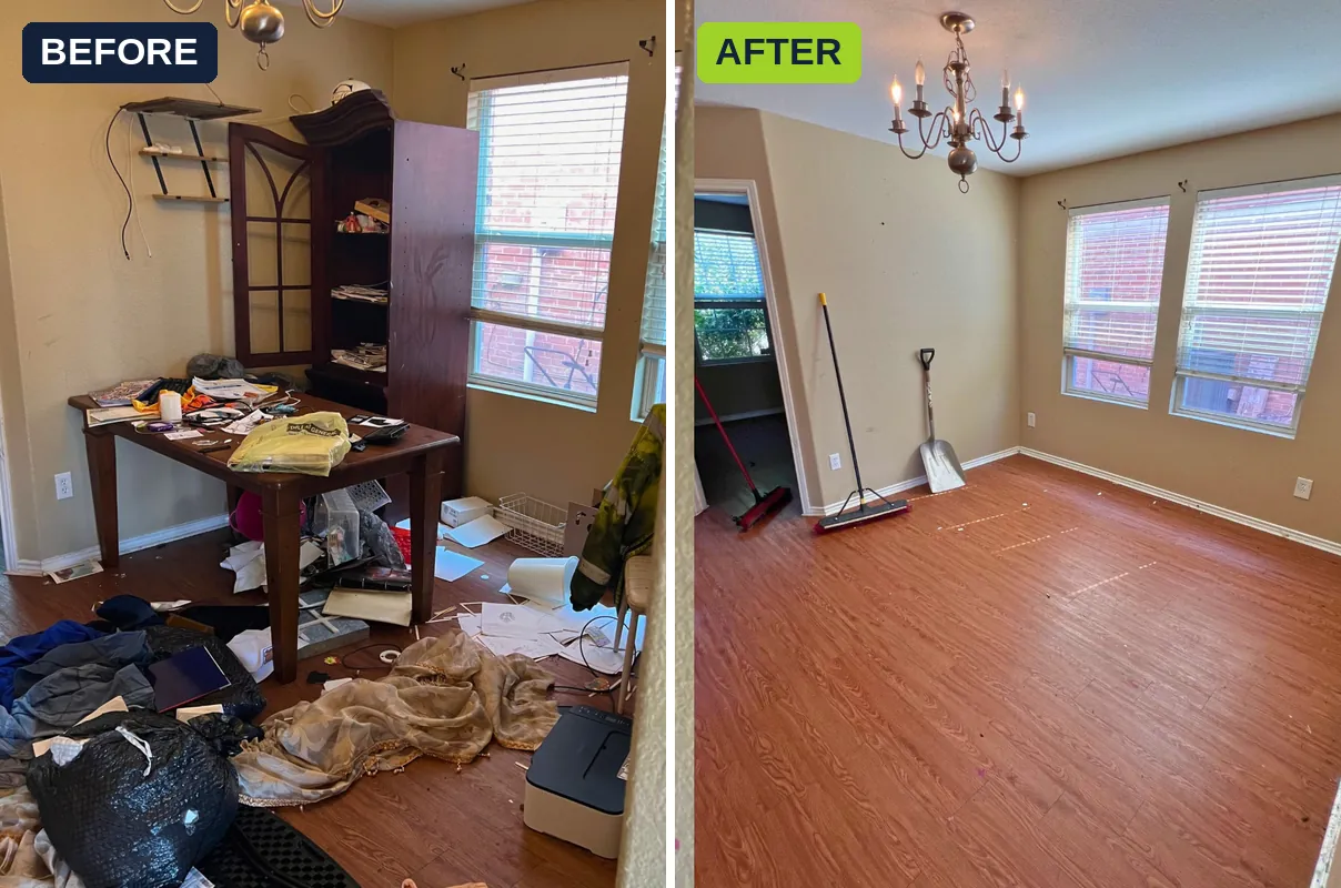 Whole house cleanout before and after