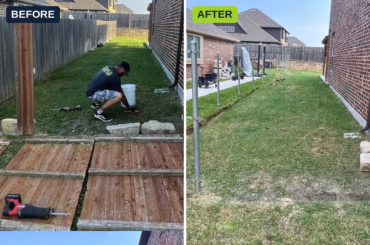 Fence removal before and after