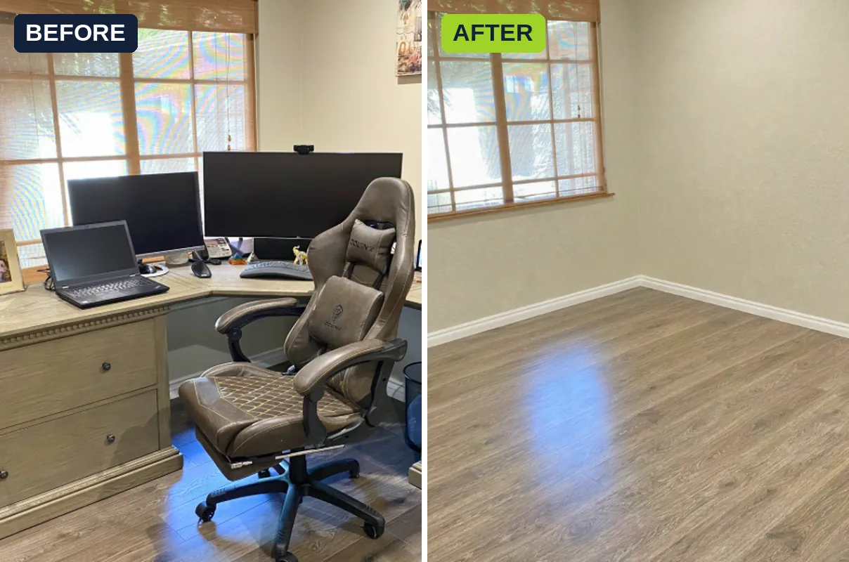 Office furniture removal before and after